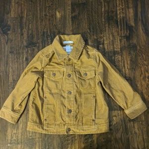 Brown jacket and stripped hoodie